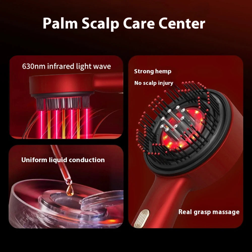 GlamRelax ™ Electric Massage Brush with Red Light for Hair Growth and Scalp Care