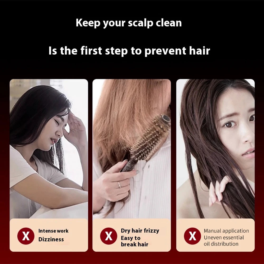 GlamRelax ™ Electric Massage Brush with Red Light for Hair Growth and Scalp Care