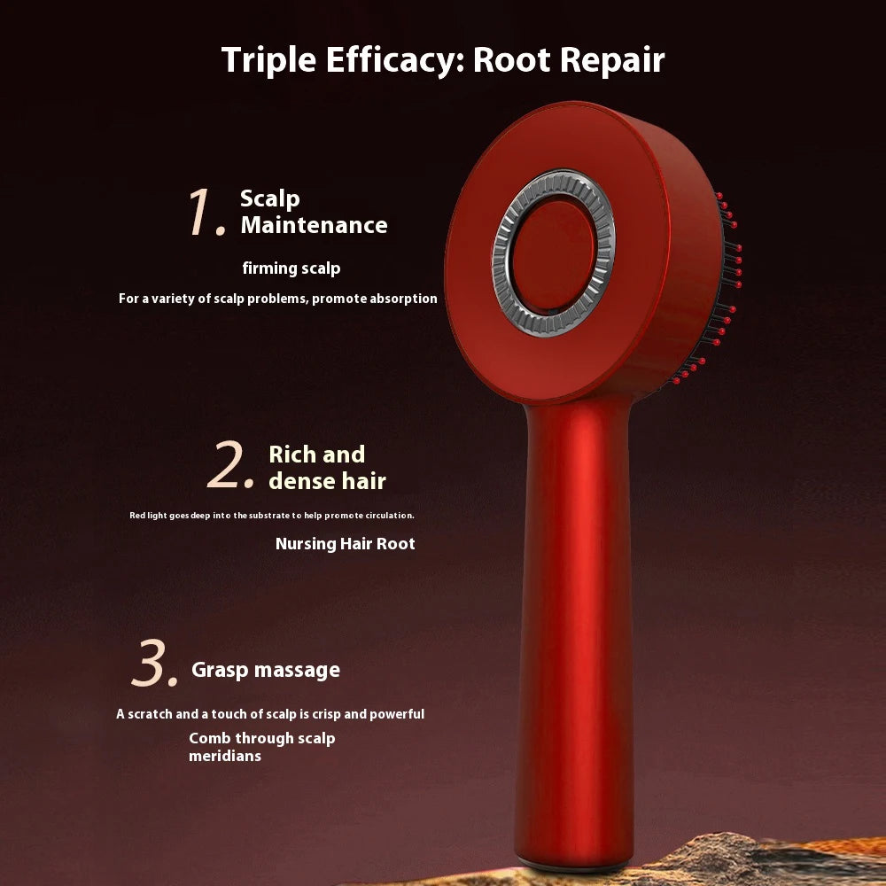 GlamRelax ™ Electric Massage Brush with Red Light for Hair Growth and Scalp Care