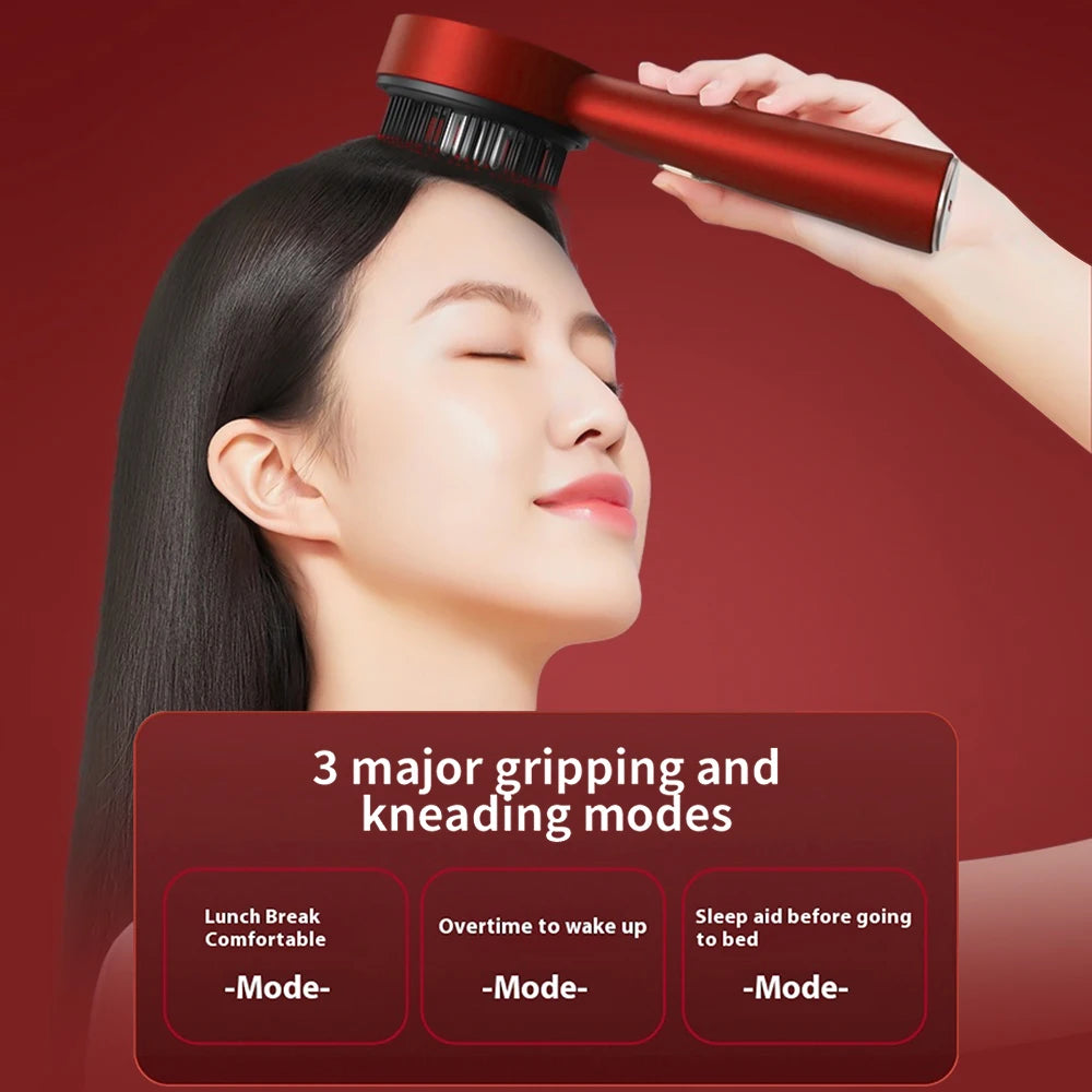 GlamRelax ™ Electric Massage Brush with Red Light for Hair Growth and Scalp Care