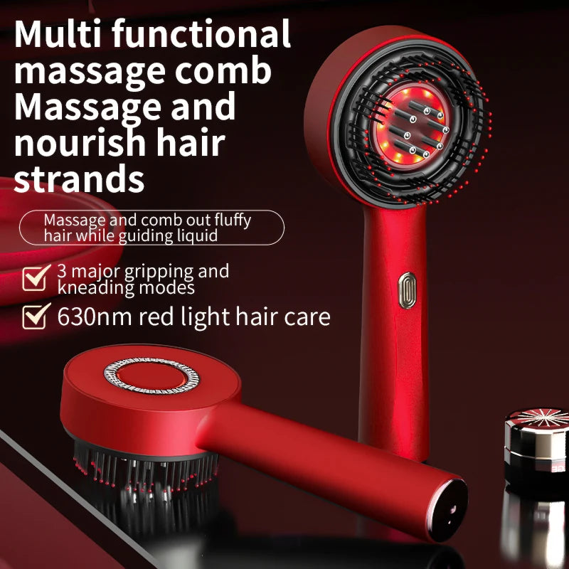 GlamRelax ™ Electric Massage Brush with Red Light for Hair Growth and Scalp Care
