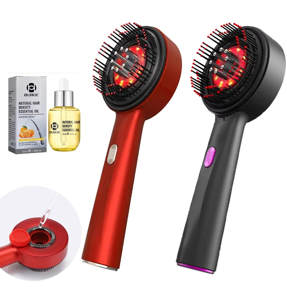 GlamRelax ™ Electric Massage Brush with Red Light for Hair Growth and Scalp Care