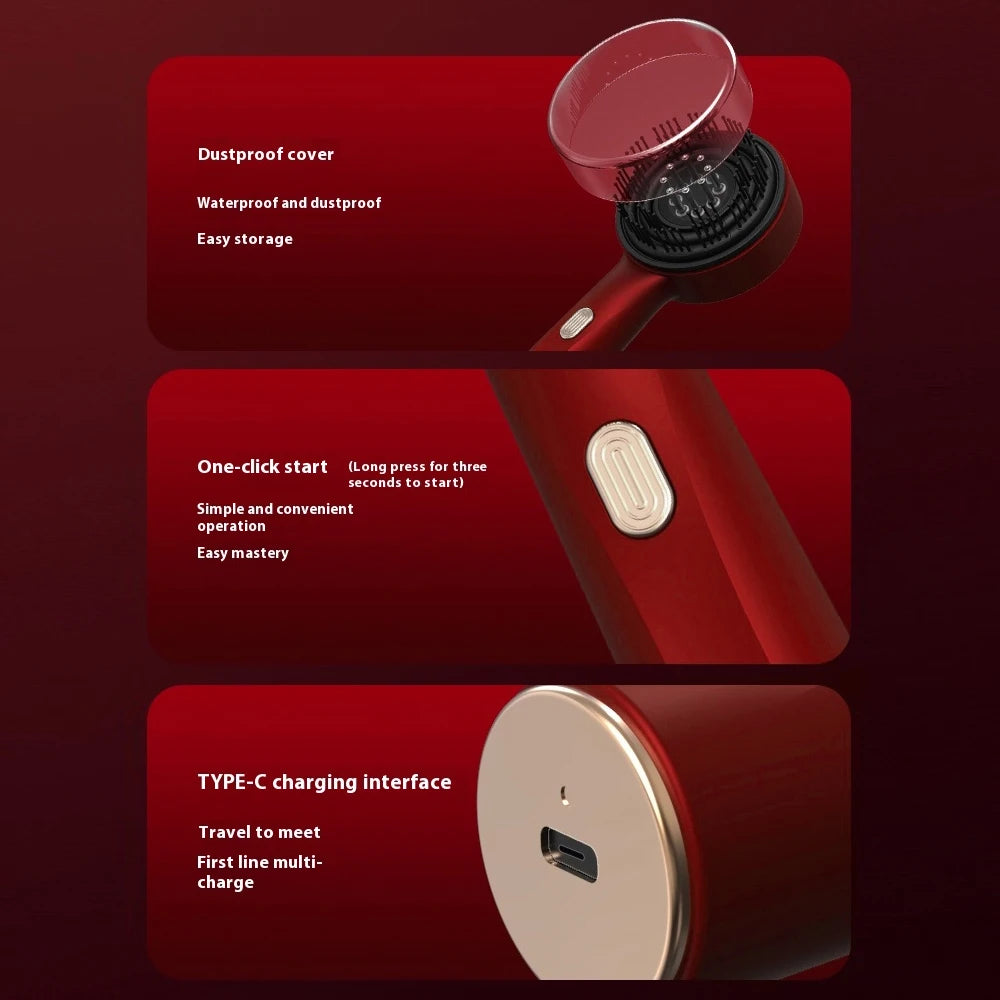 GlamRelax ™ Electric Massage Brush with Red Light for Hair Growth and Scalp Care