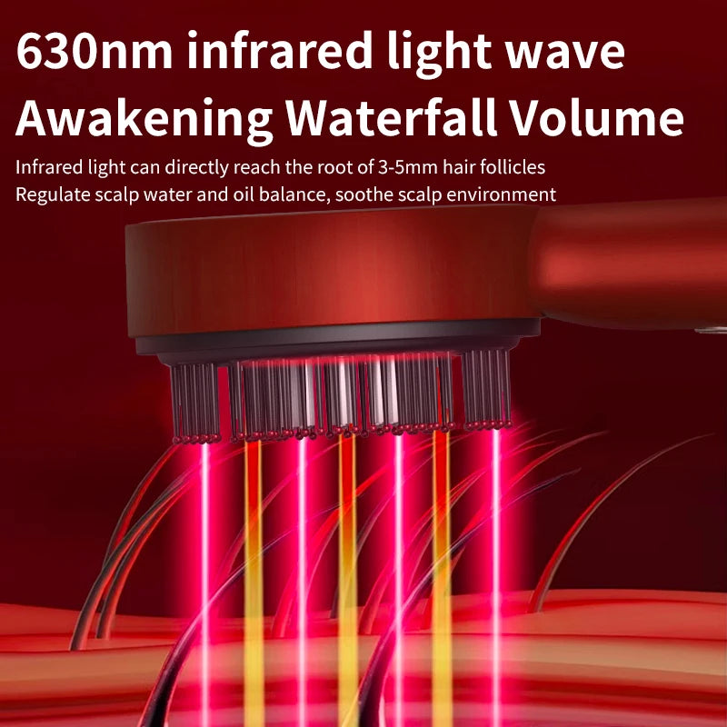 GlamRelax ™ Electric Massage Brush with Red Light for Hair Growth and Scalp Care