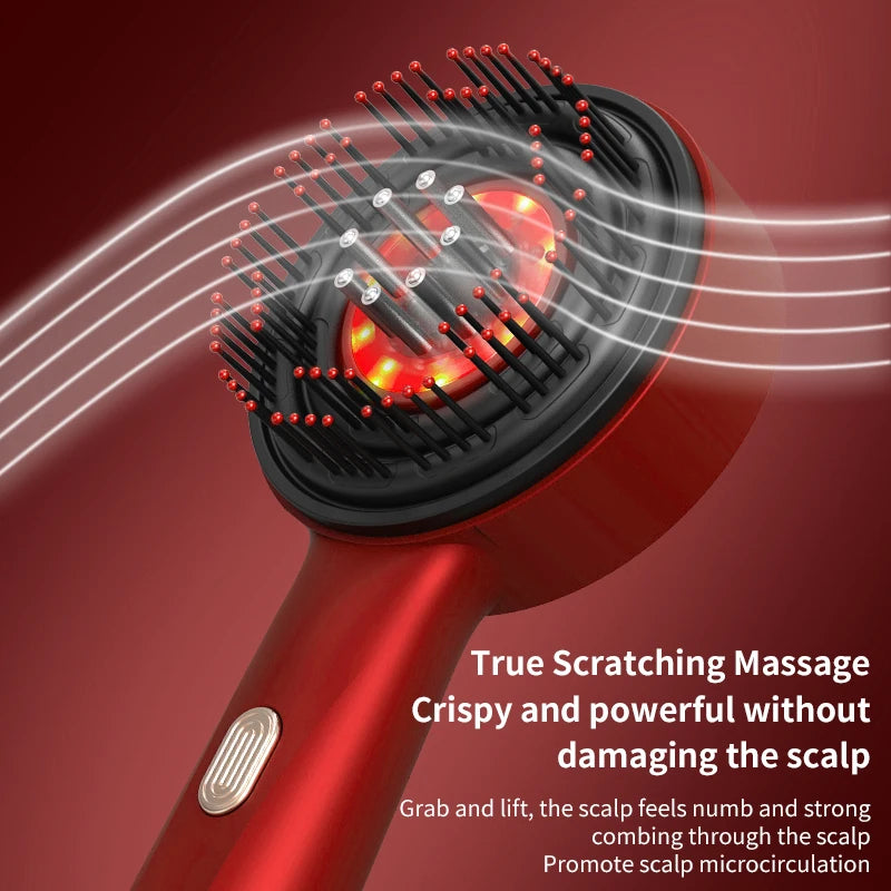 GlamRelax ™ Electric Massage Brush with Red Light for Hair Growth and Scalp Care